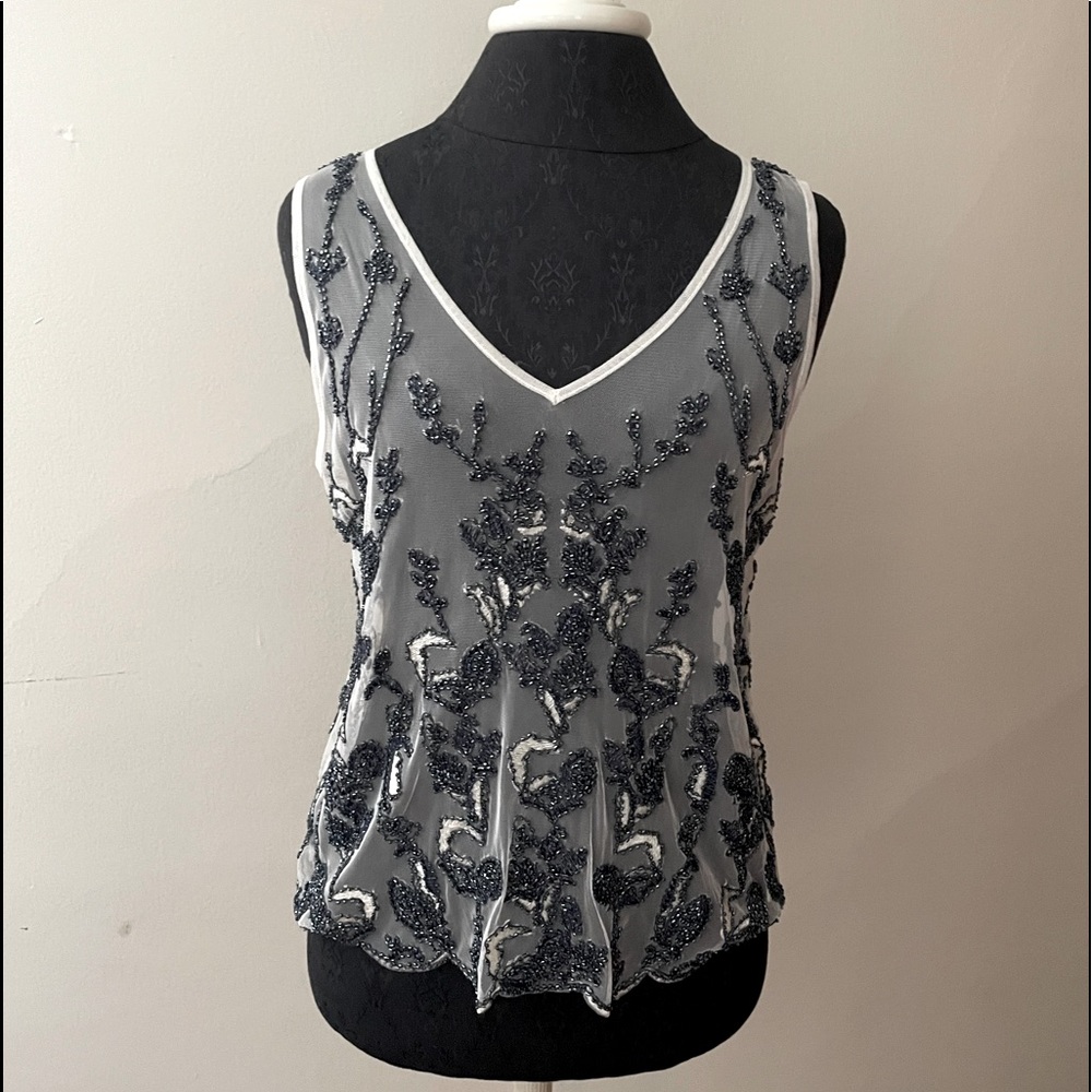 Mystree beaded sheer tank Sz Lg